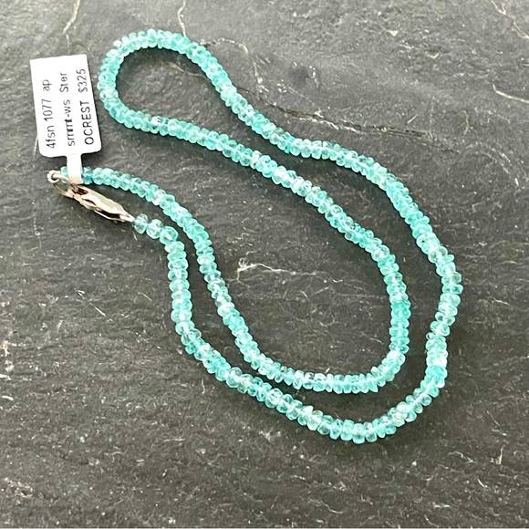 Elegant One of A Kind Apatite faceted Beaded Necklace 16”...